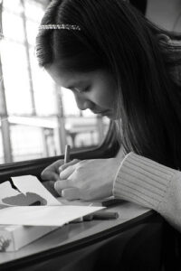 girl writing